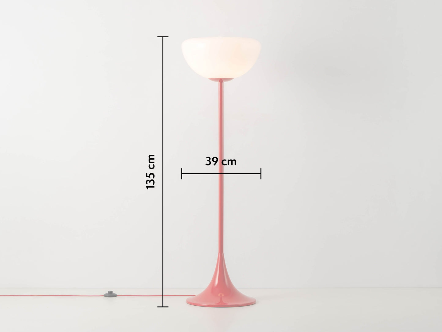 Jam Red Glass Bowl Floor Lamp