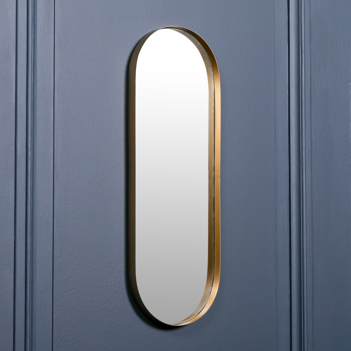 Gold Slim Oval Wall Mirror - 75cm