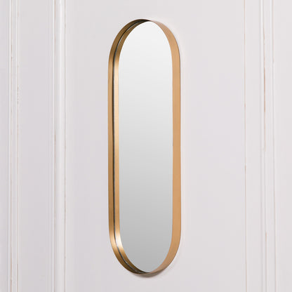 Gold Slim Oval Wall Mirror - 75cm