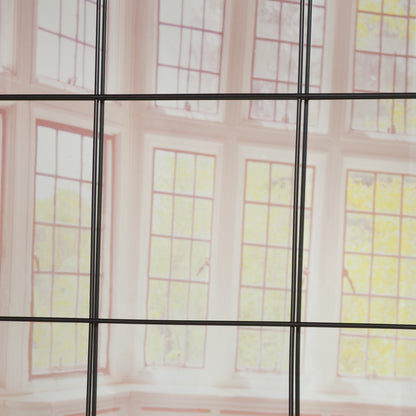Black Metal Window Mirror - 90cm
