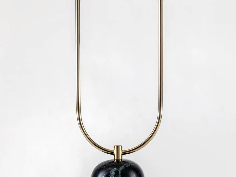 Olive Green Marble Curve Floor Lamp