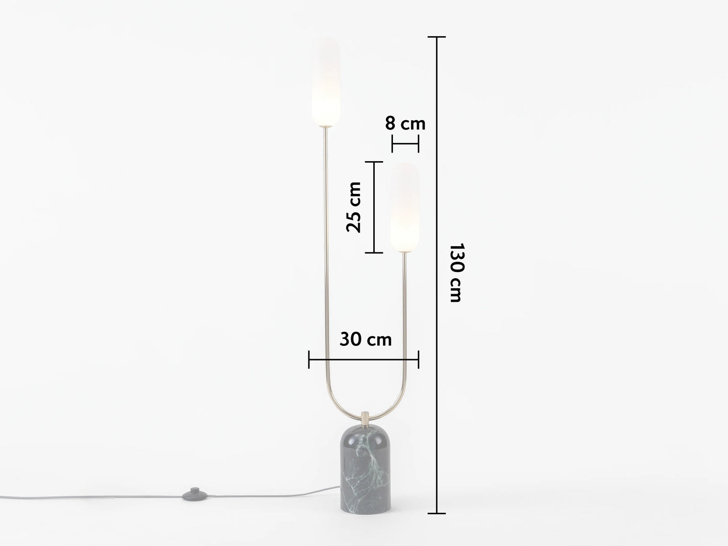 Olive Green Marble Curve Floor Lamp