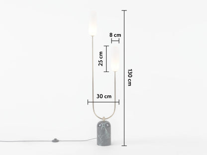 Olive Green Marble Curve Floor Lamp