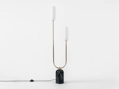 Olive Green Marble Curve Floor Lamp