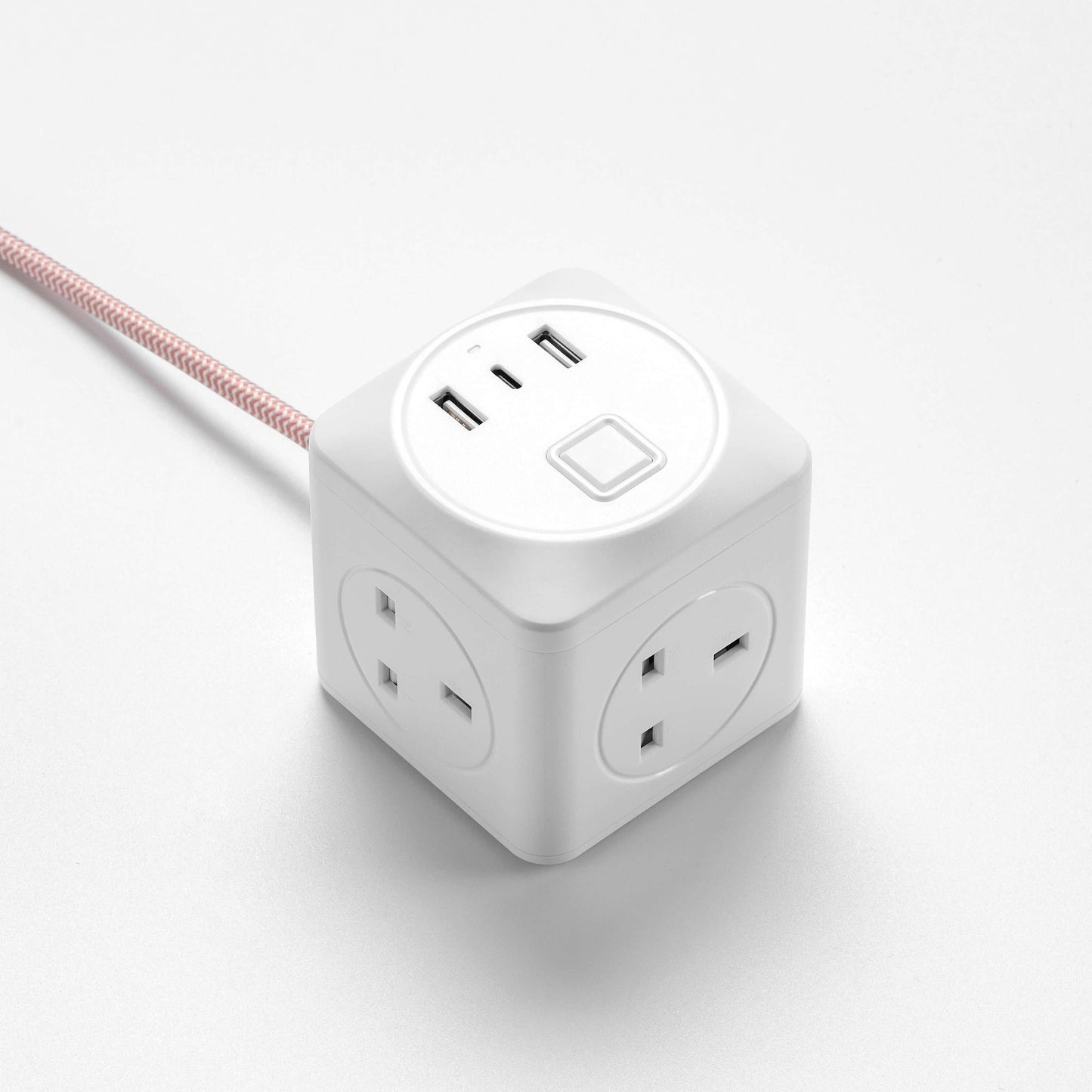 Pink Fabric Extension Lead