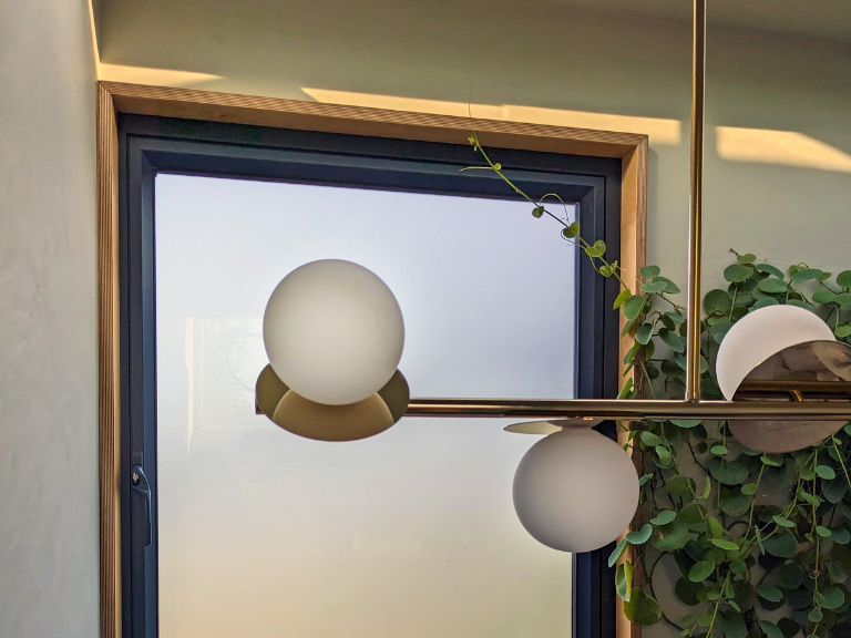 Brass Opal Disk Ceiling Light