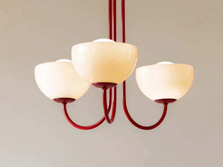Jam Red 3 Light Dome Ceiling Light