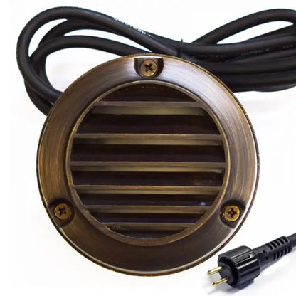 Slatlite - 12V Louvered Step Light - Brass (Rustic Bronze Finish) - VERSA Plug & Play