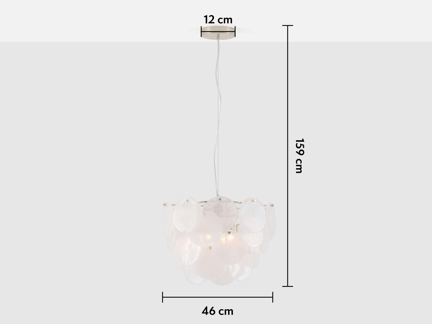 White Glass Disk Chandelier Ceiling Light