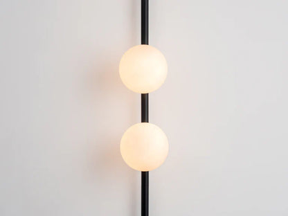 Charcoal Grey Bar Opal Ball Wall Light