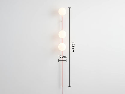 Pink Bar Opal Ball Wall Light
