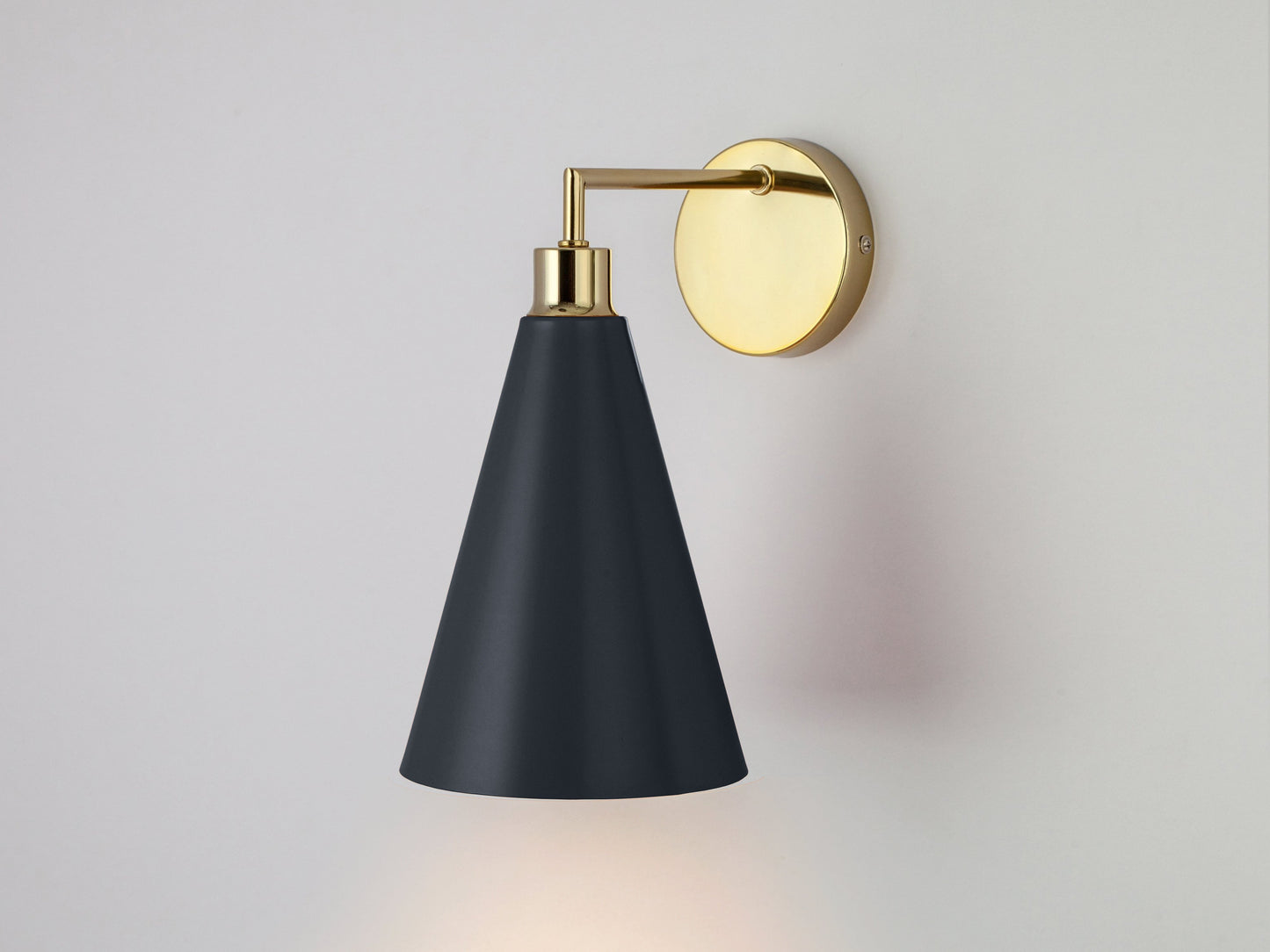 Charcoal Grey Cone Shade Wall Light
