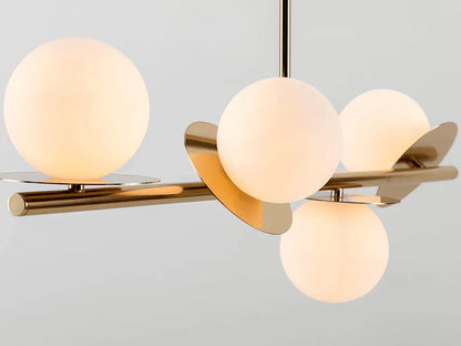 Brass Opal Disk Ceiling Light