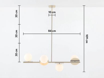 Brass Opal Disk Ceiling Light
