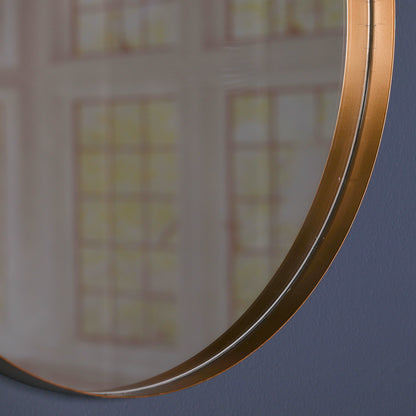 Gold Round Wall Mirror - 50cm