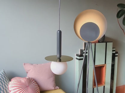 Charcoal Grey Plate Pendant Light
