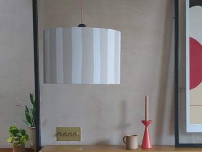 Sand & White Stripe Printed Shade