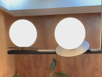 Brass Opal Disk Ceiling Light